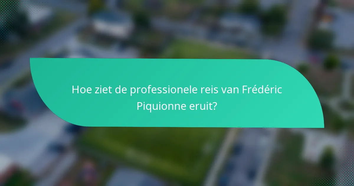 Hoe ziet de professionele reis van Frédéric Piquionne eruit?